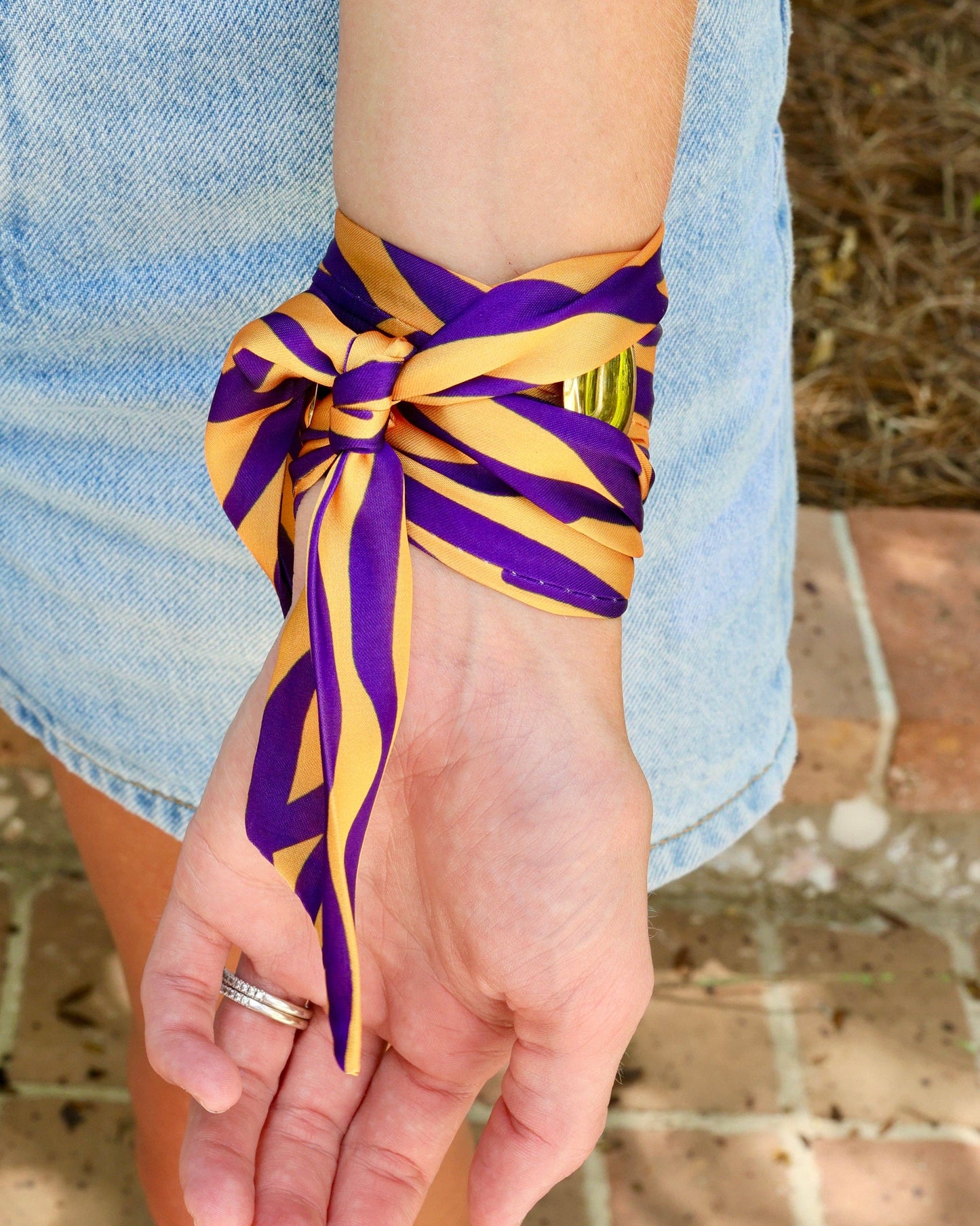 Serafina Scarf Bracelet Purple Gold: Default