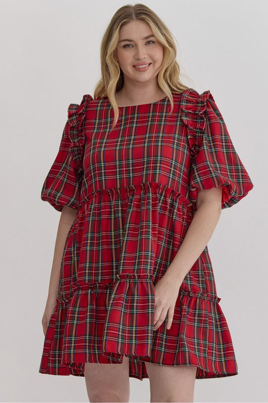 "Judy" Plaid Plus Size Holiday Dress - The Perfect Gift Shop & Boutique