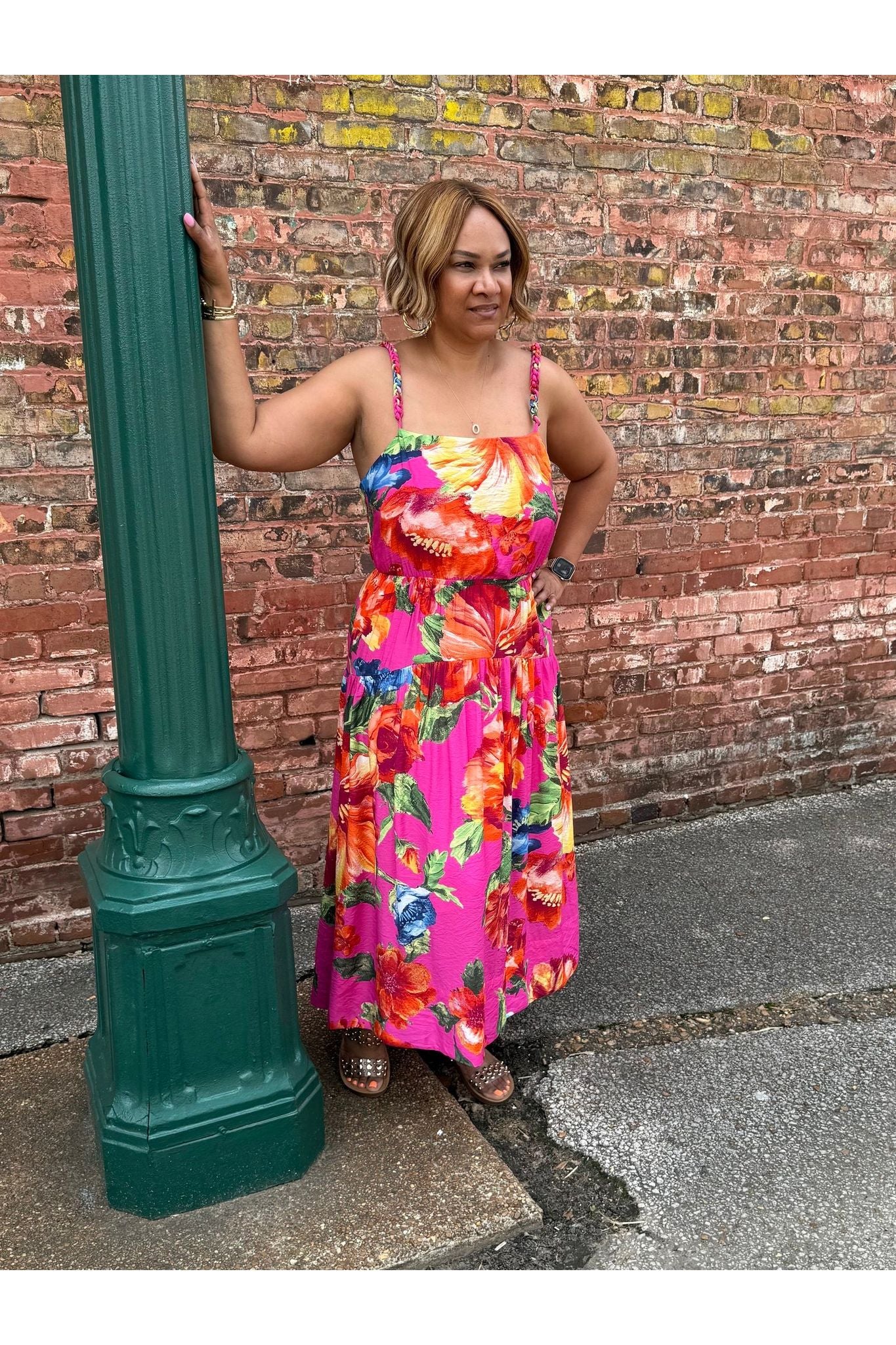 Lana Braided Strap Floral Maxi Dress