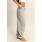 High-Waist Jogger Pants: DUSTY PINK