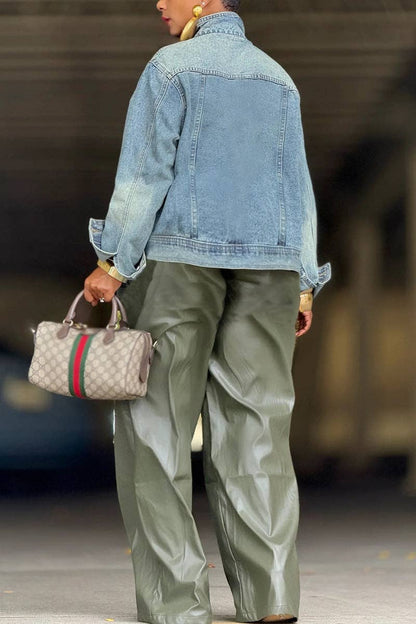 Oversized Denim Jacket:/ L