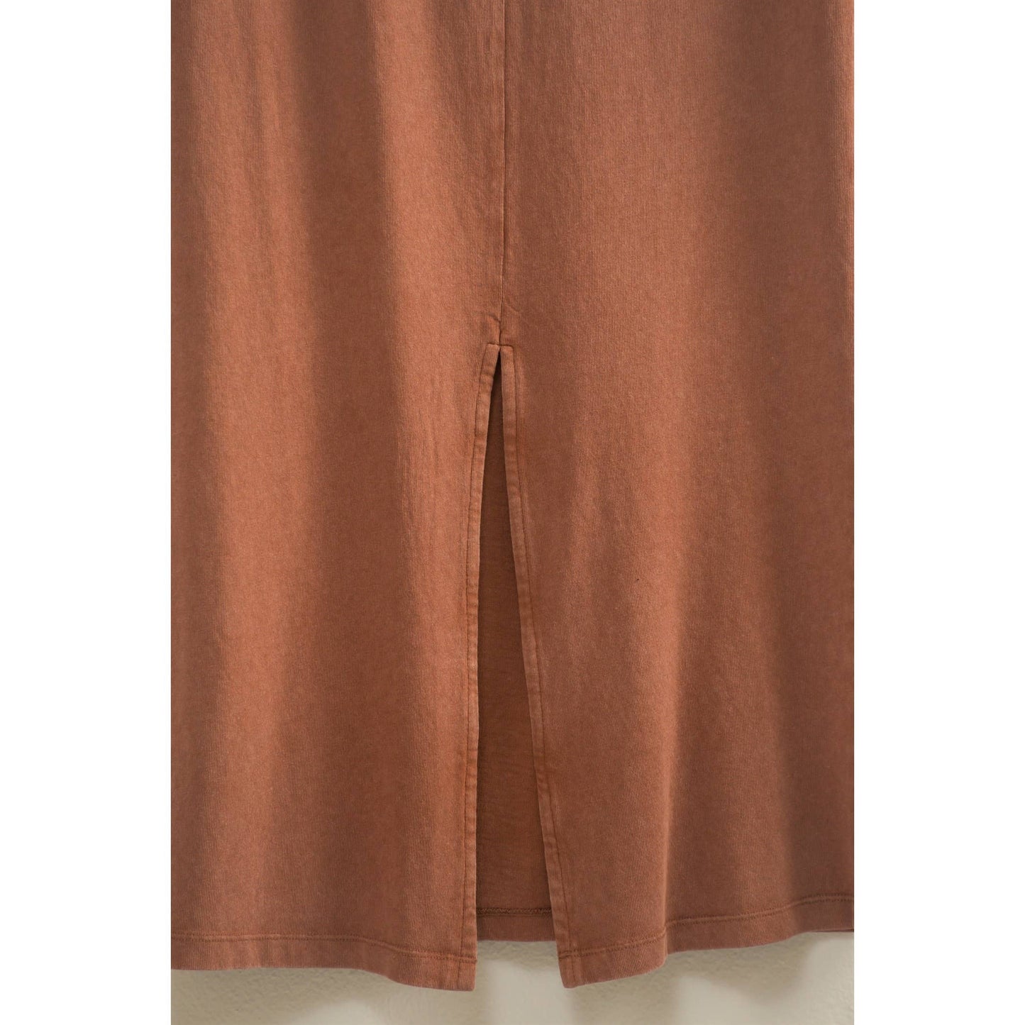 Mid-Rise Mineral Washed Casual Maxi Skirt: DARK TAUPE / S-M-L(2-2-2)