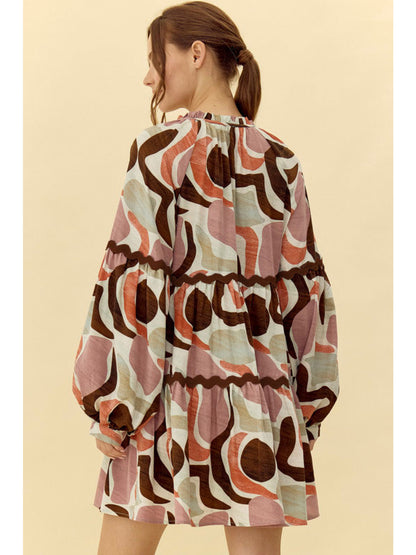 "Wendy" Abstract Print Dress