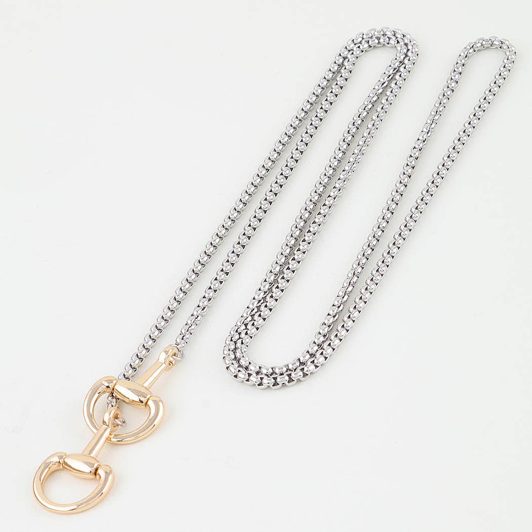 Polished Toggle Loop Box Chain Necklace: GD