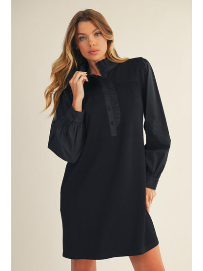 Marian Black Ruffle Dress