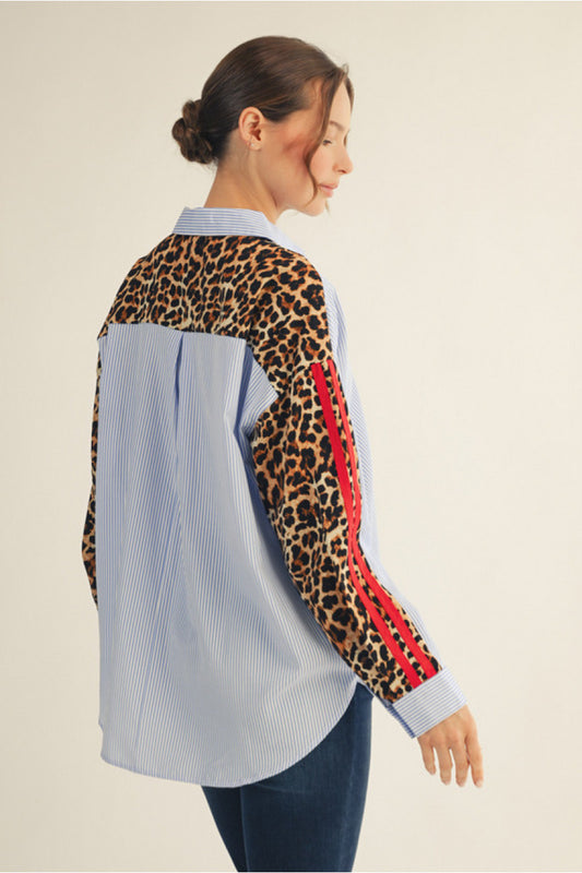 Leopard Striped Blouse