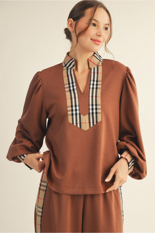 Plaid Detail Top