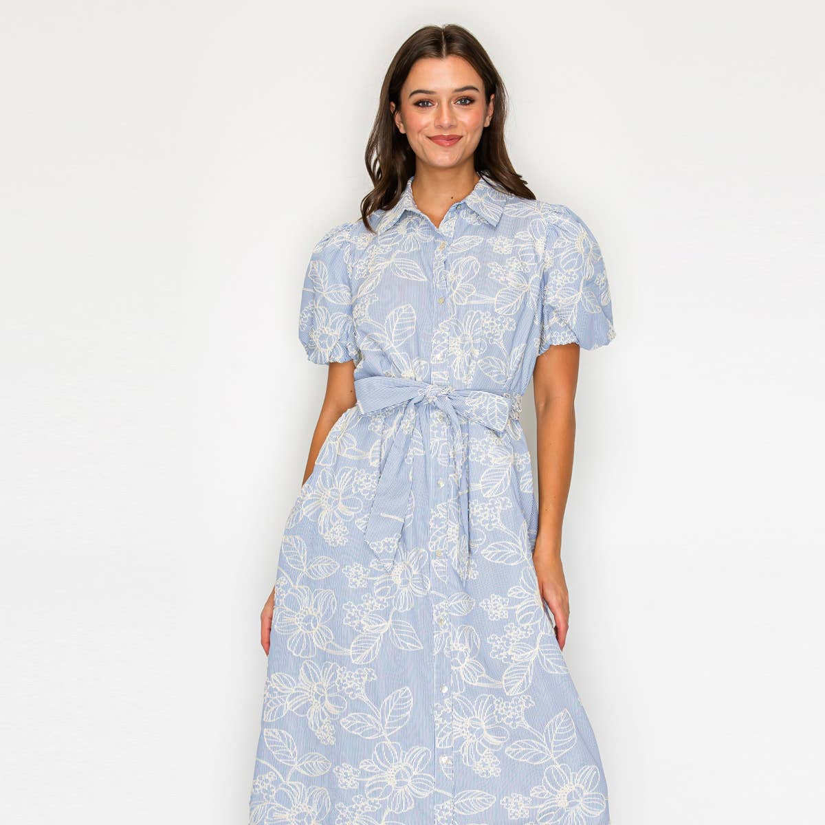 Bluebell Garden Stripe Midi Dress