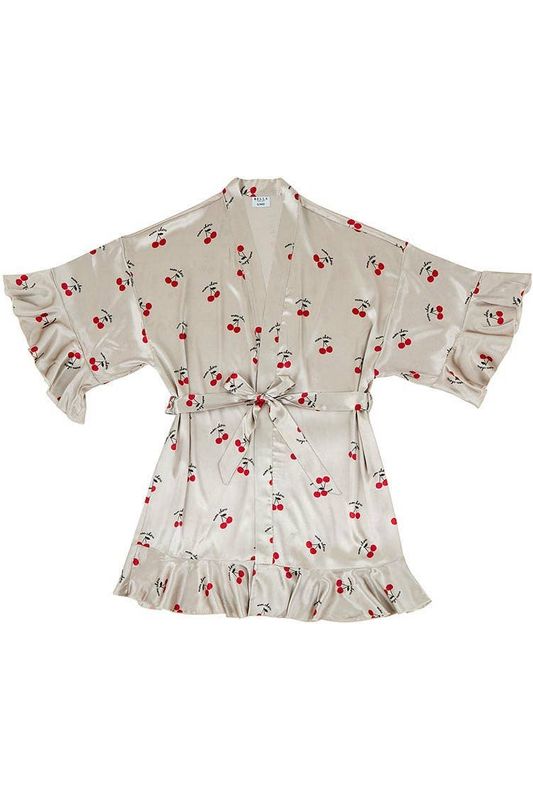 Ruffled Satin Robe - Mon Cheri: Small/Medium