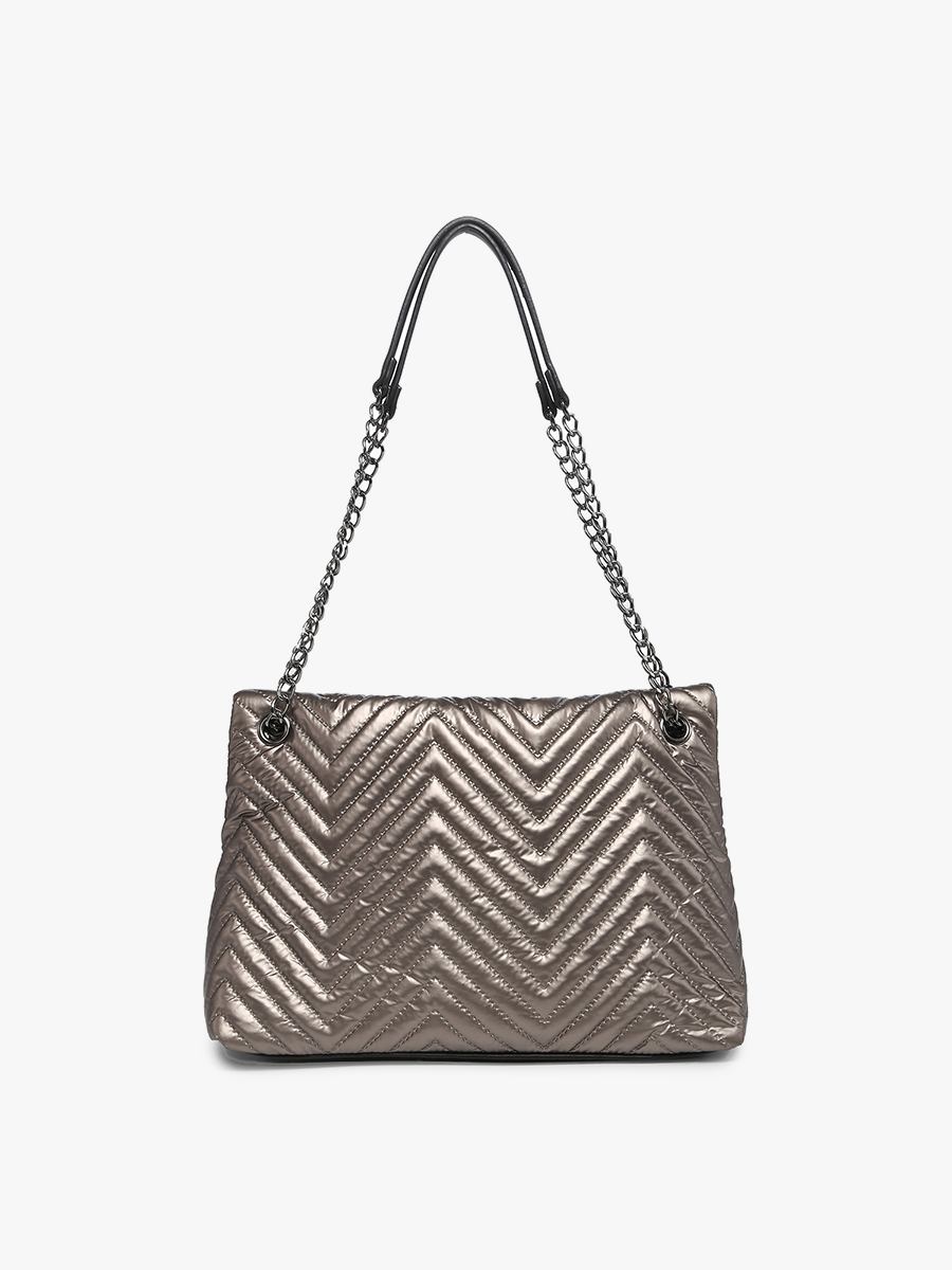Stelle Nylon Puffer Crossbody Bag – Chain Strap | M2186CHV : Dark Blue