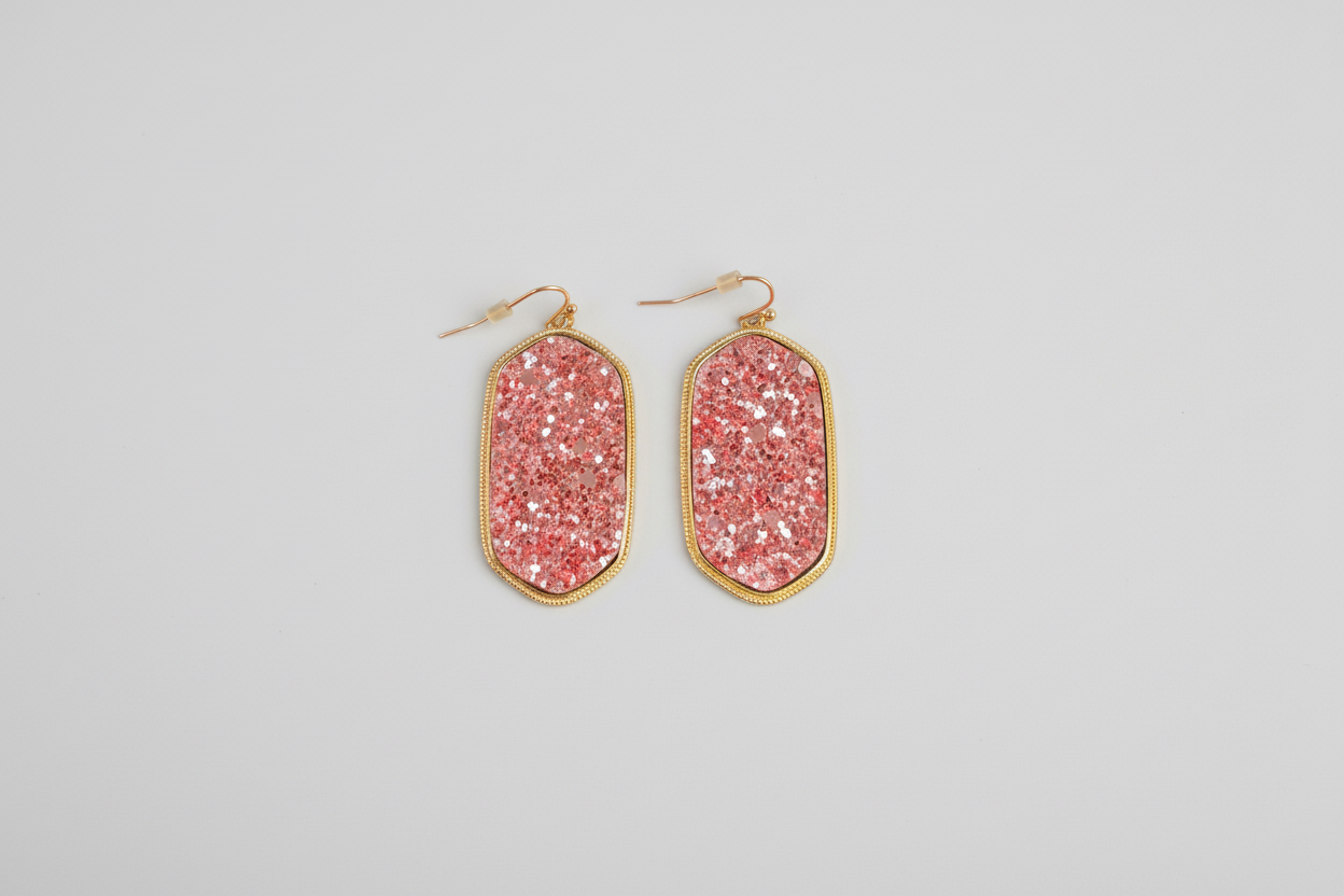 Hot Pink Sparkle Earrings