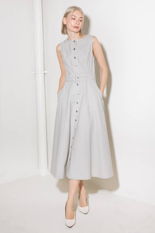 Hazel Striped Midi Dress