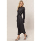Matte Satin Belted Midi Shirt Dress