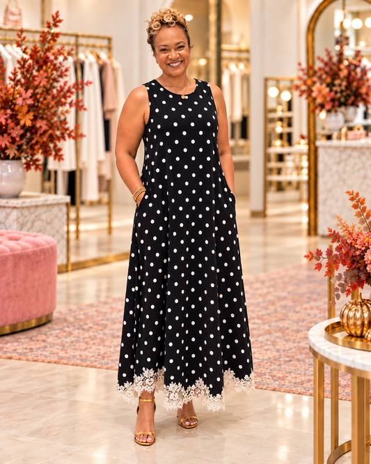 Emmaline Polka Dot Maxi Dress
