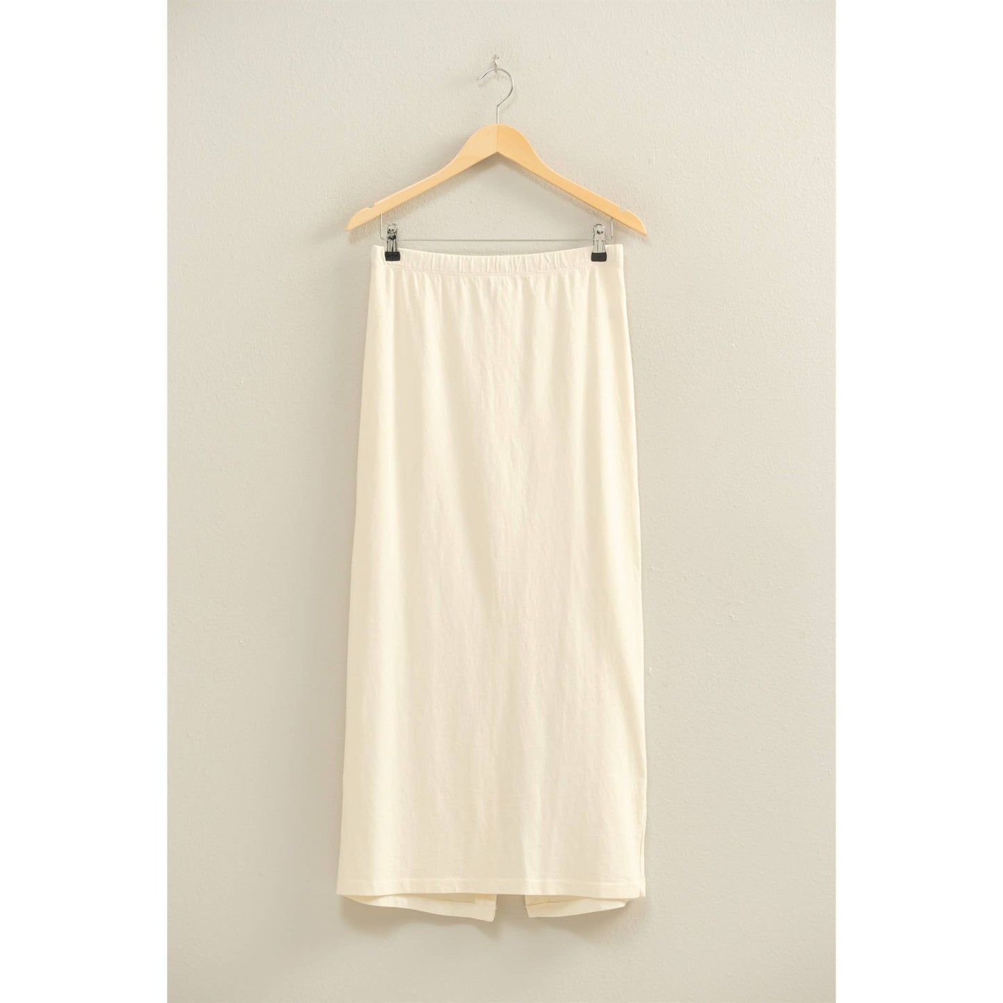 Mid-Rise Mineral Washed Casual Maxi Skirt: DARK TAUPE / S-M-L(2-2-2)