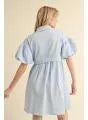 Light Blue Pleated Dress
