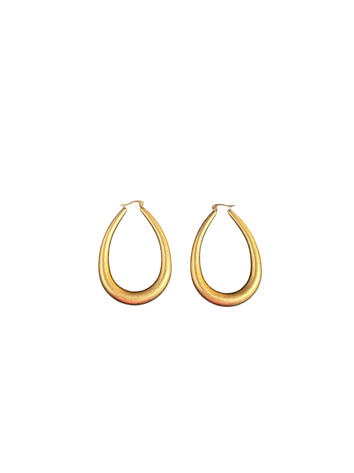 Oval Gold Hoop Earrings