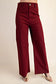 Burgundy Hi Waist Wide Leg Pants