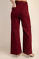 Burgundy Hi Waist Wide Leg Pants