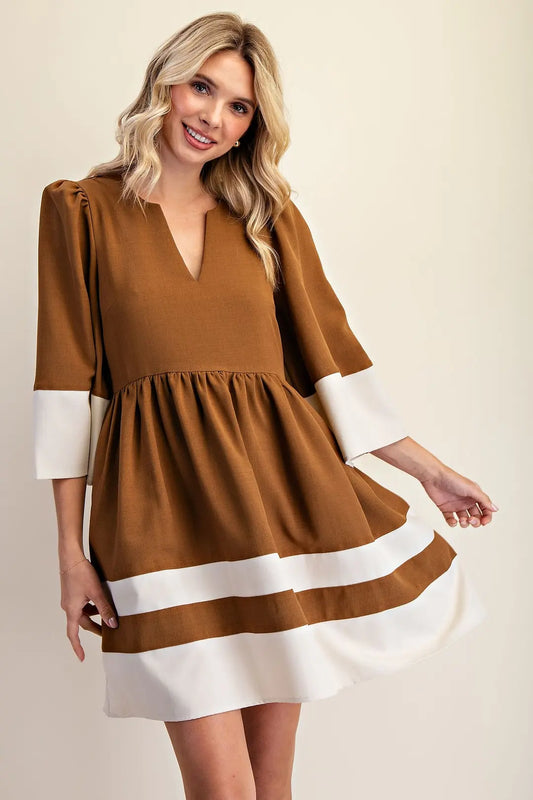 Mocha Wide Sleeve Dress