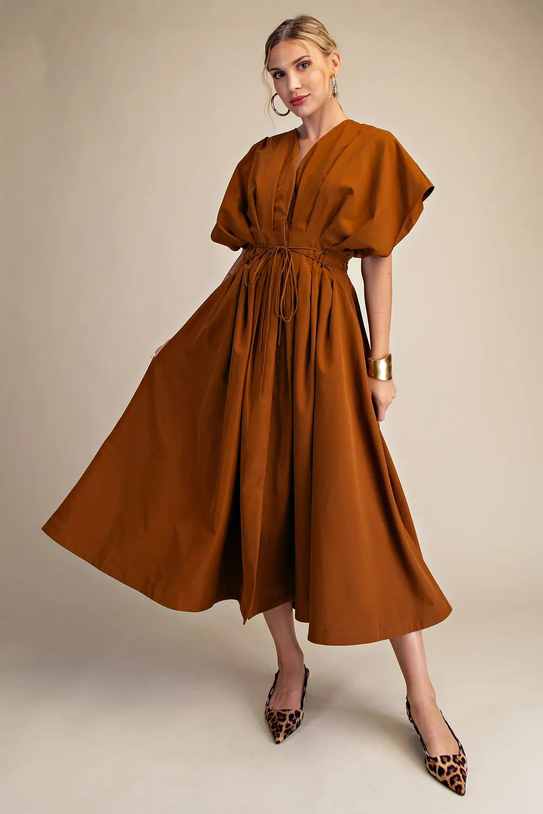 Mandy Pleated Midi Dress