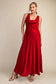 Red Satin Maxi Dress