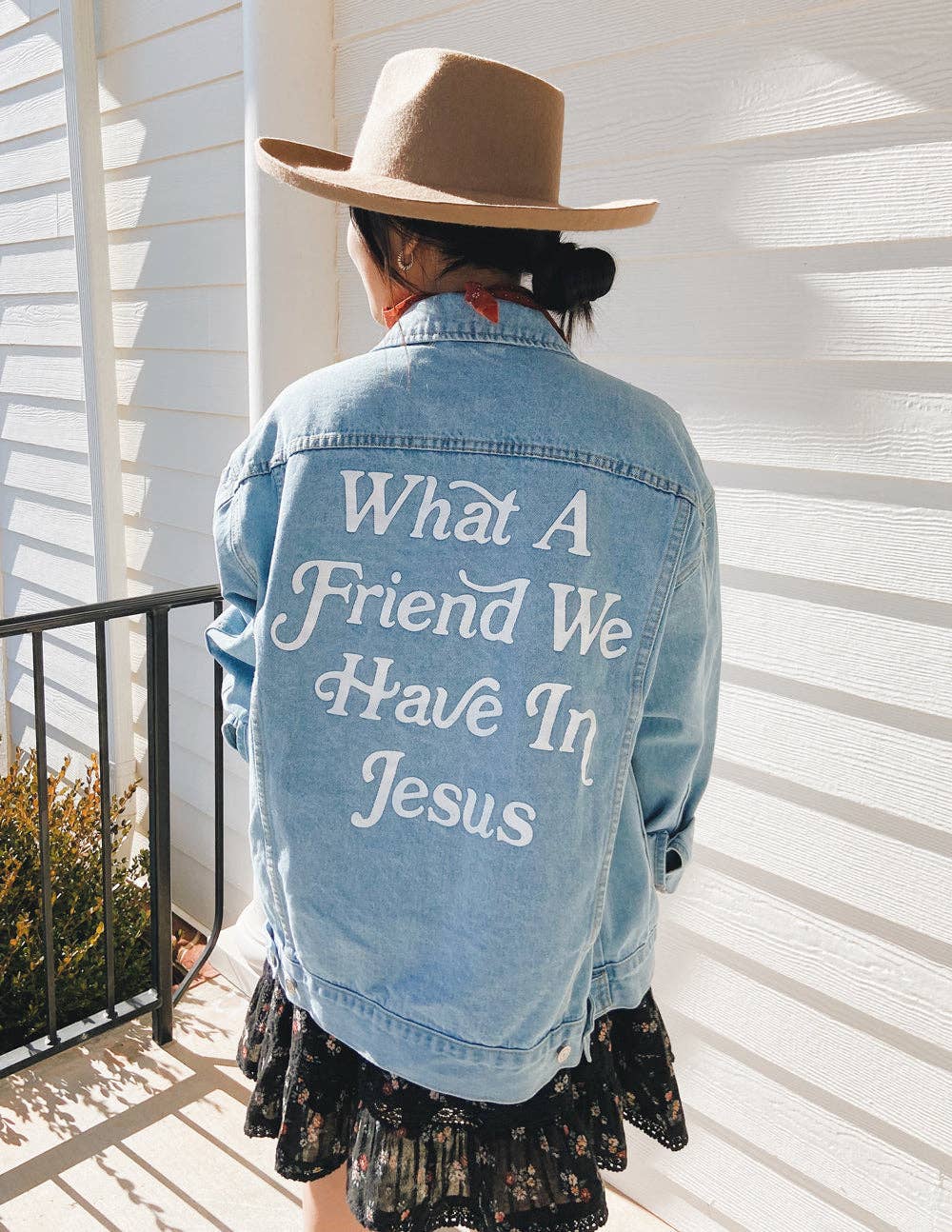 What a Friend In Jesus Denim Jacket: M