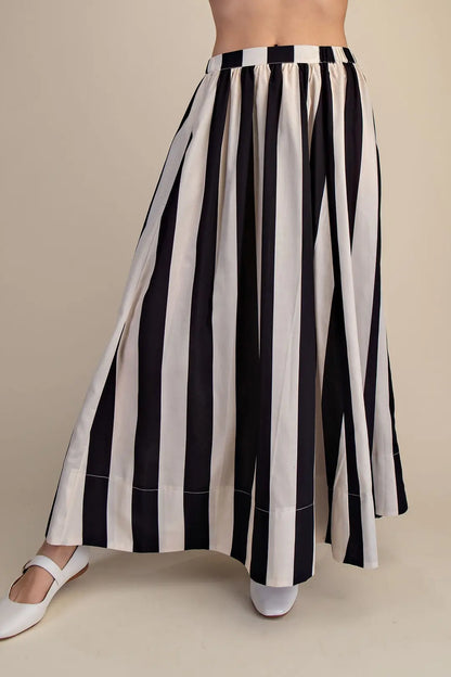 Sally Striped Flair Maxi Skirt