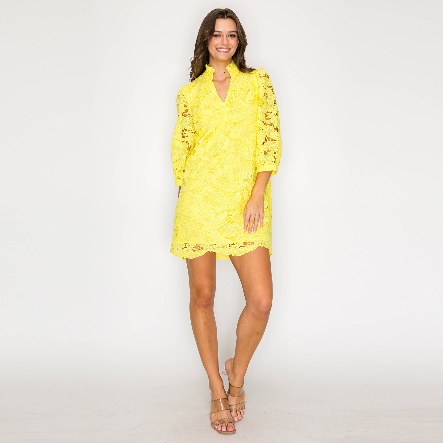 Lemon Bloom Lace Dress