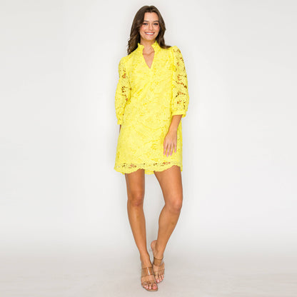 Lemon Bloom Lace Dress