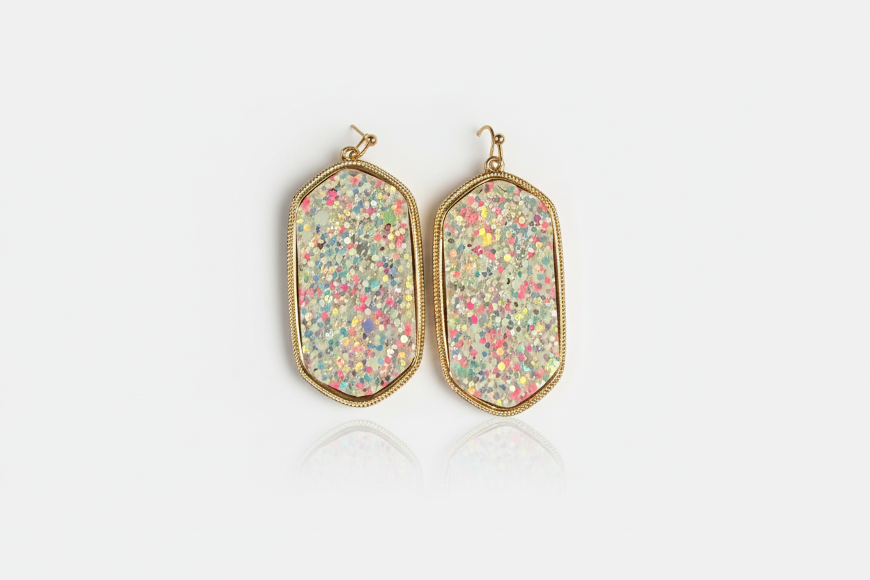 Light Pink Sparkle Earrings