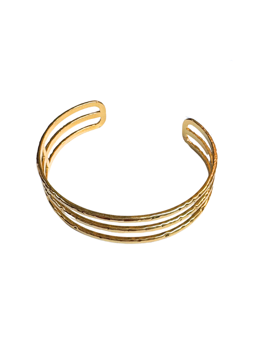 Gold Three Lined Cuff