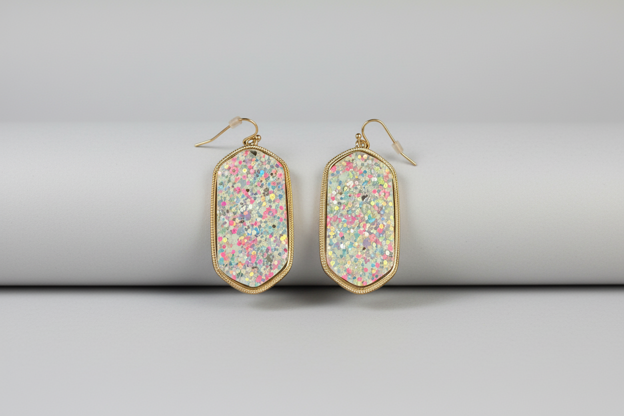Light Pink Sparkle Earrings
