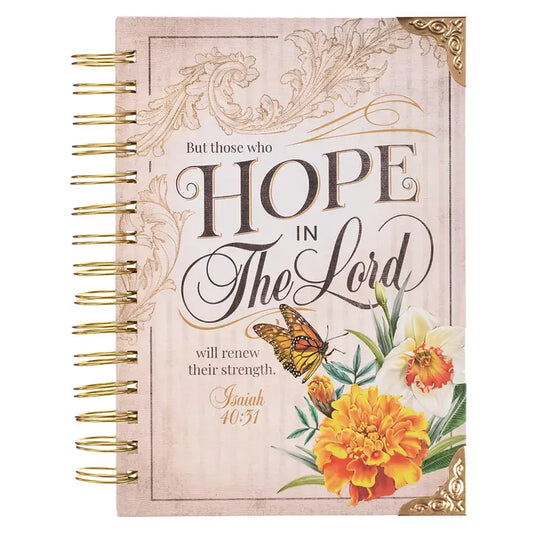 Christian Art Gifts - Hope in the LORD Large Wirebound Journal - Isaiah 40:31