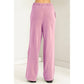 High Waist Drawstring Wide Leg Pants: DUSTY PINK / S-M-L(2-2-2)