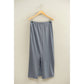 Mid-Rise Mineral Washed Casual Maxi Skirt: DARK TAUPE / S-M-L(2-2-2)
