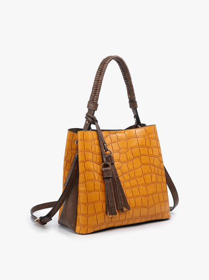 Olivia Crocodile Hobo Bag – Contrast Style | M1895CROC : Brown