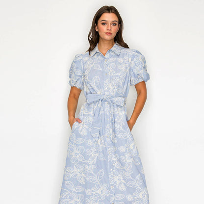 Bluebell Garden Stripe Midi Dress