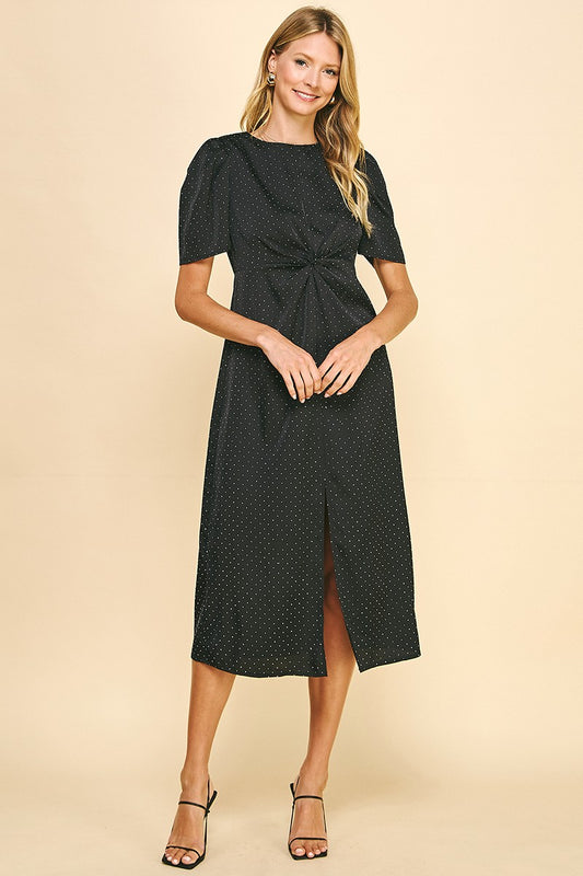 Rhinestone Knotted Maxi Dress