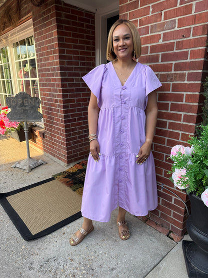 Livi Ruffle Tiered Midi Dress