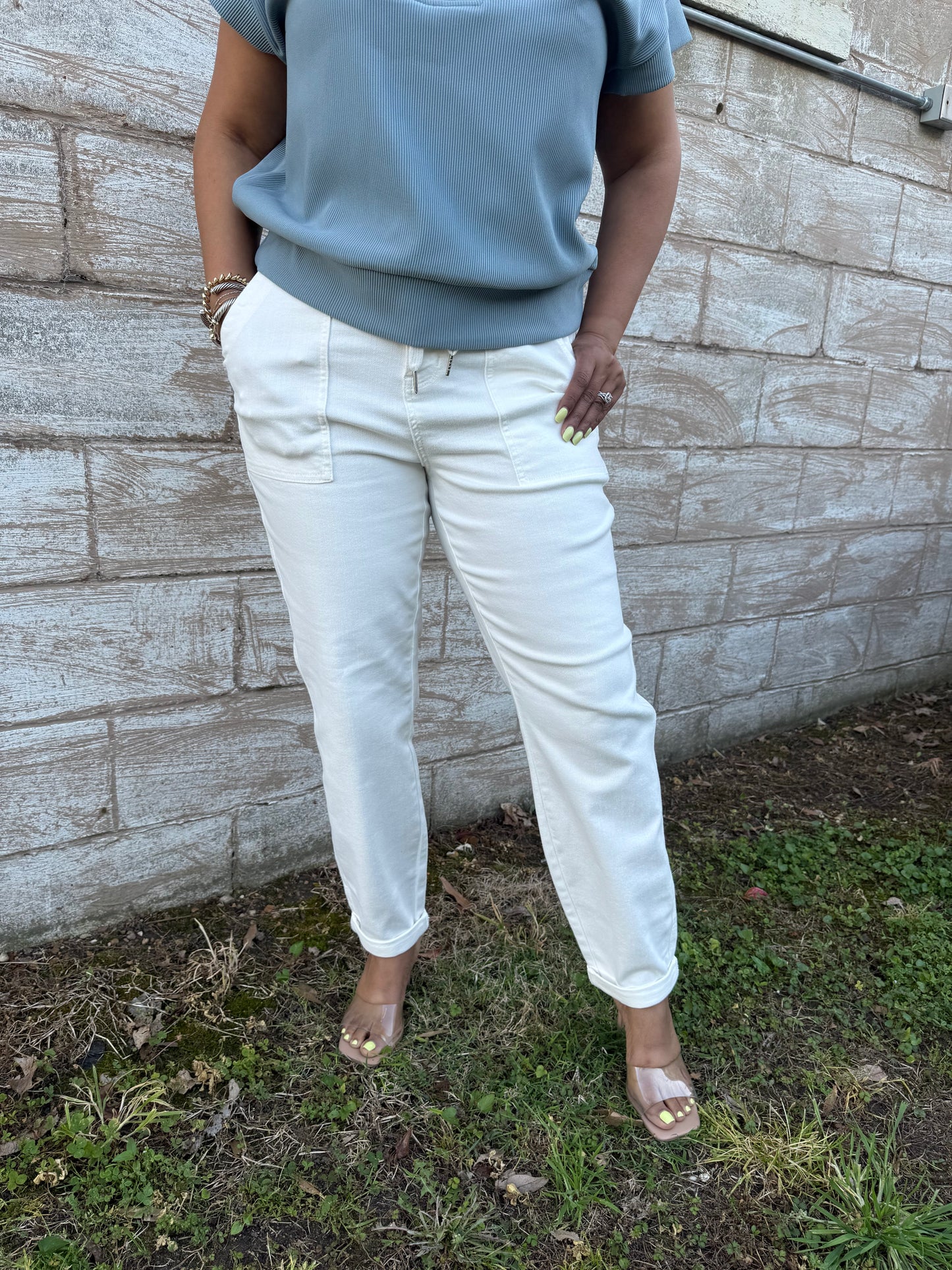 White Drawstring Judy Blue Bluejeans