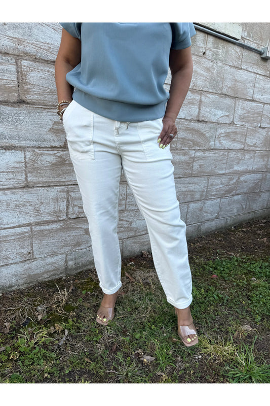 White Drawstring Judy Blue Bluejeans