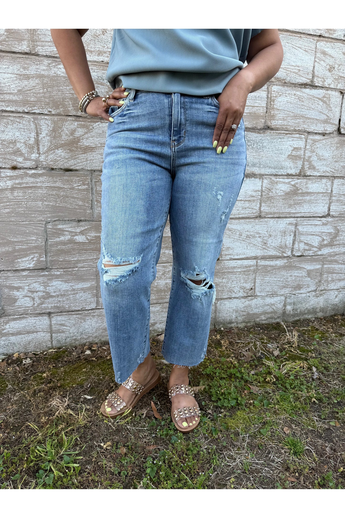 Judy Blue Cropped Wide Leg Denim