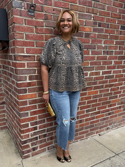 Dawn Leopard Babydoll Top