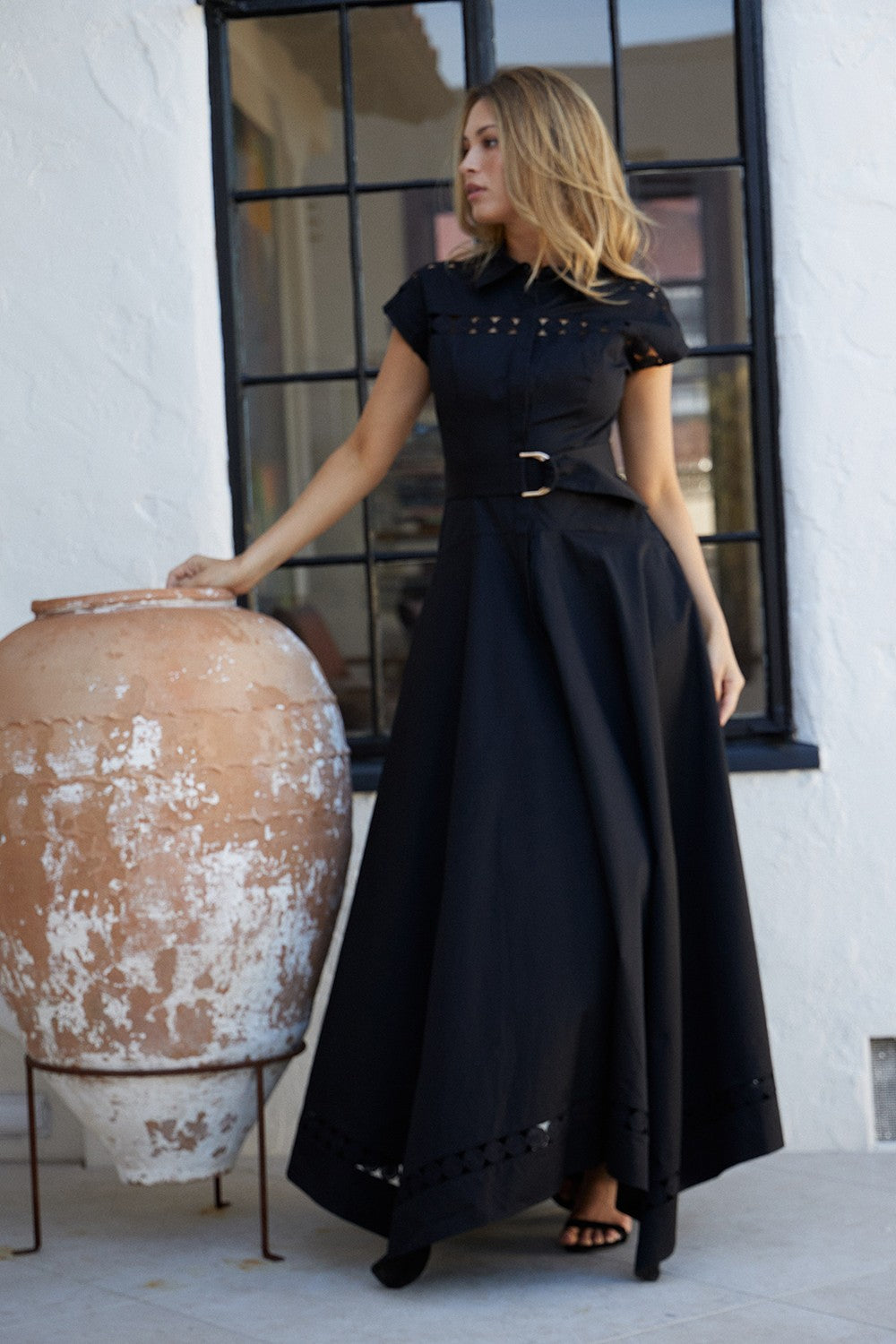 "Lacie" Black Midi Dress