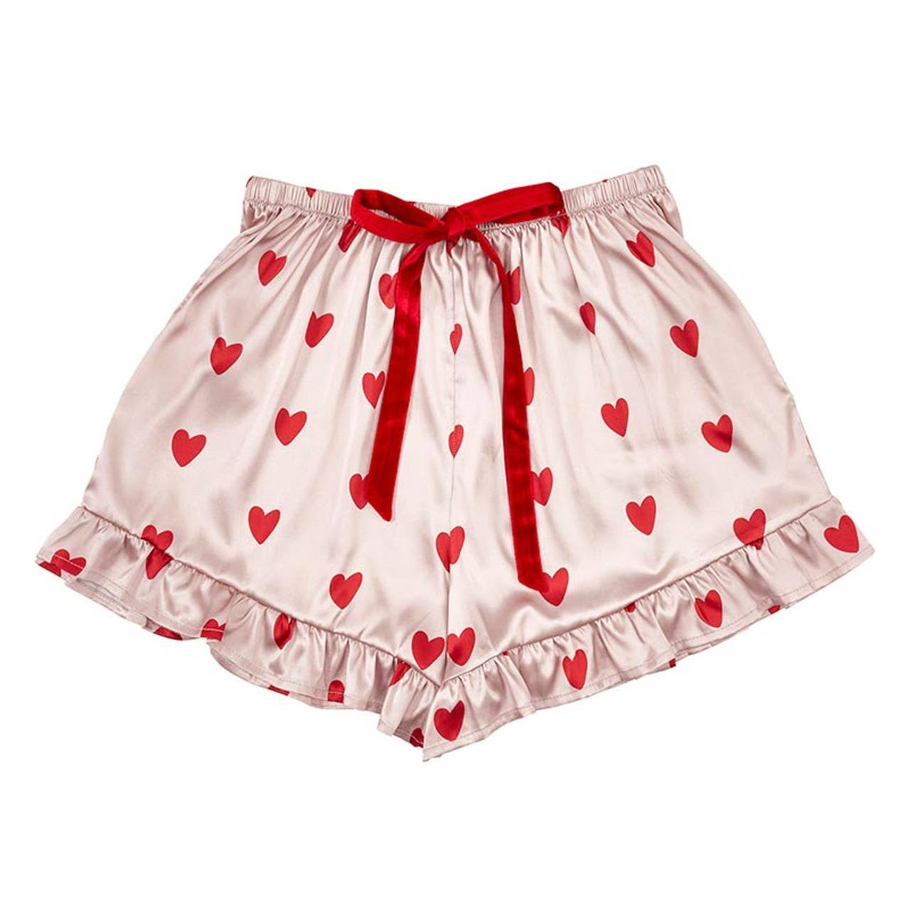 Velvet Two-Piece PJ Set - Hearts: 100% Polyester, Velvet / Large