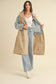 Layered Look Trench Coat With Denim Jacket