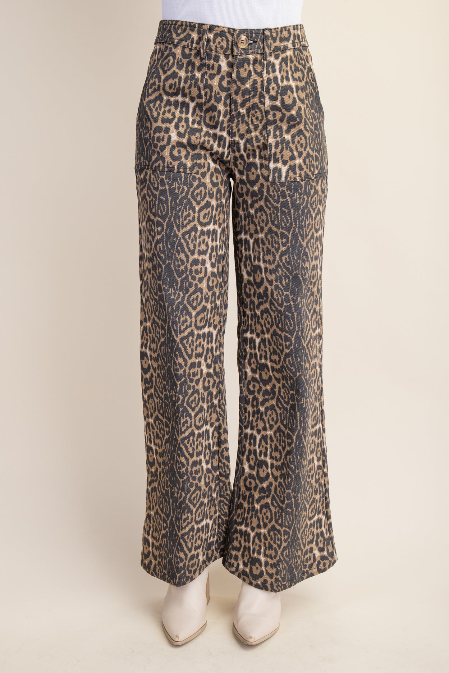 Leopard Denim Pants