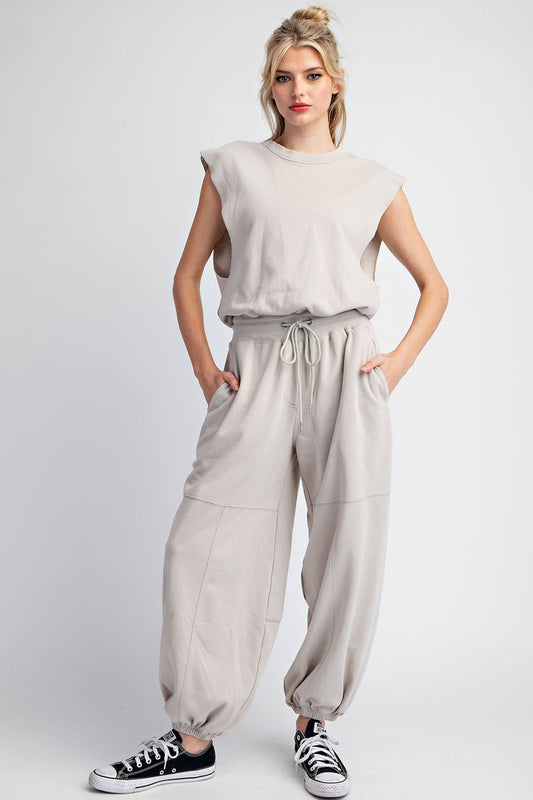 "Joy" Bone Jumpsuit with Open Back