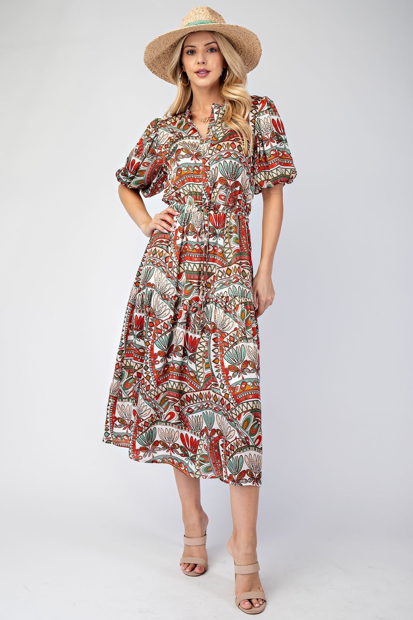 Emmie Abstract Midi Dress